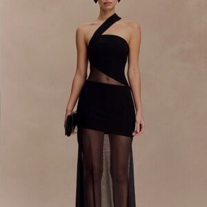 MESHKI Vashti Cut Out Mesh Maxi Dress - Black